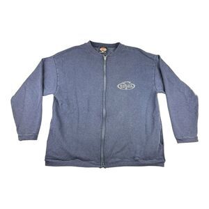 Harley Davidson Mens Sweatshirt Full‎ Zip Blue Savannah Georgia XXL Doublesided